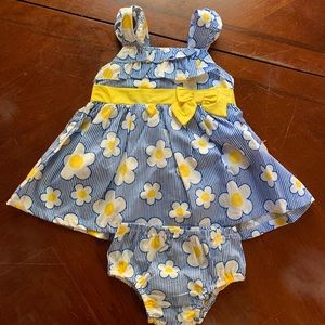 3-6 month dress with bottoms.